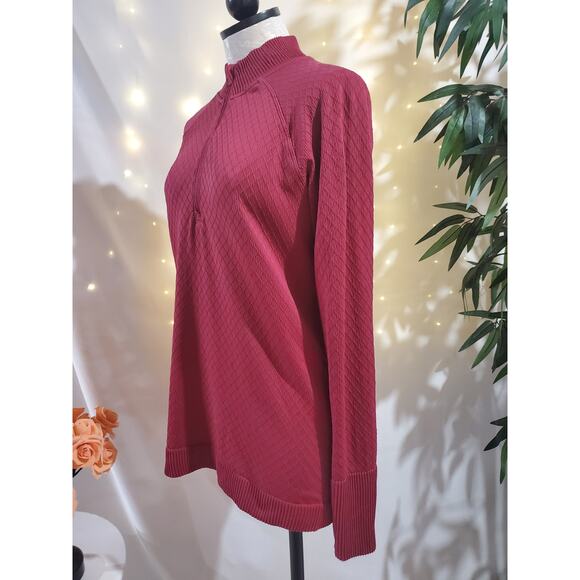 Lululemon Rest Less 1/2 Zip Pullover Diamond Top Womens Size 10 Star Ruby Pink - Picture 4 of 12